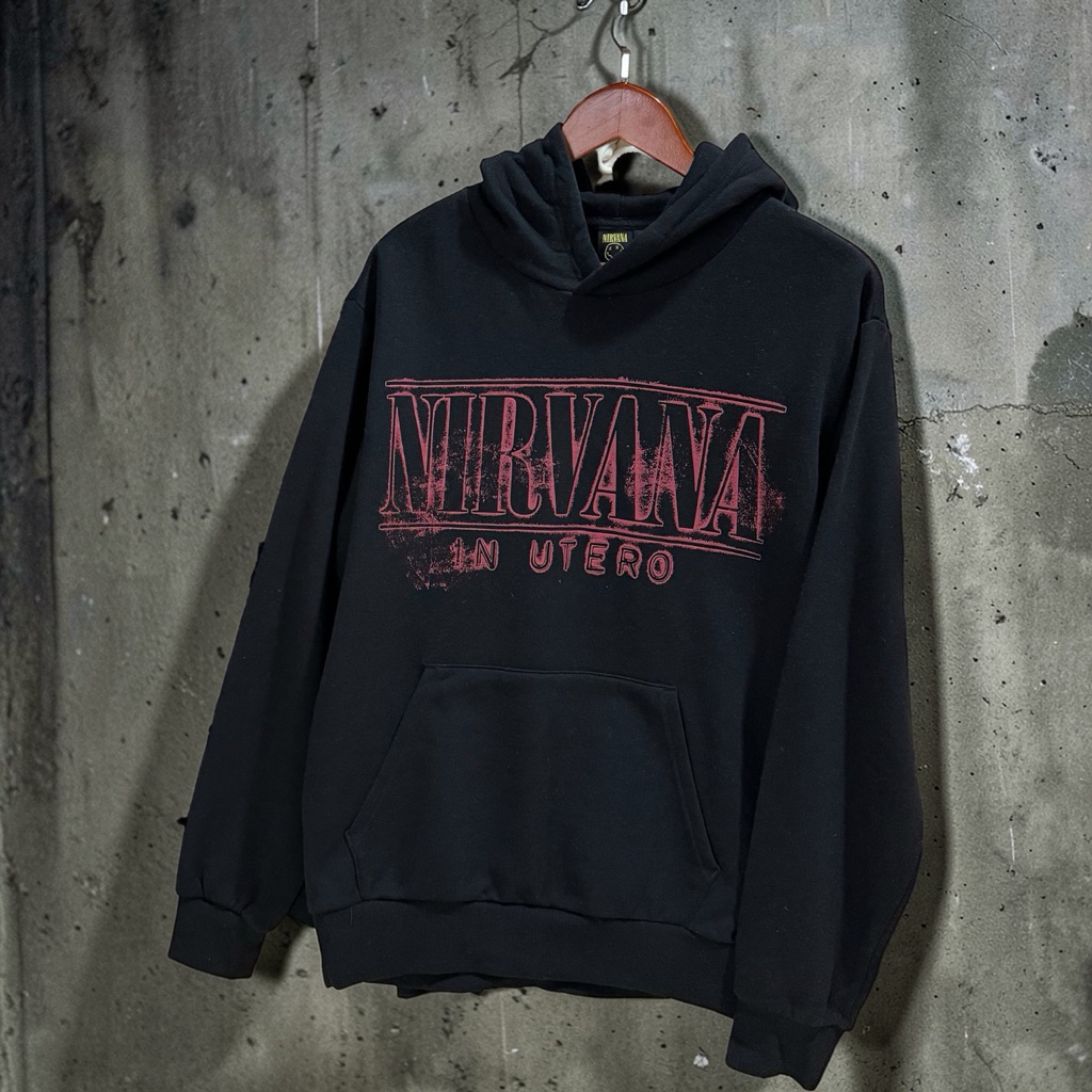 NIRVANA  in NUETRO pullover  👁️‍🗨️ เสื้อฮู้ดวง NIRVANA x PRIMARK งาน Official แท้ (TS792)