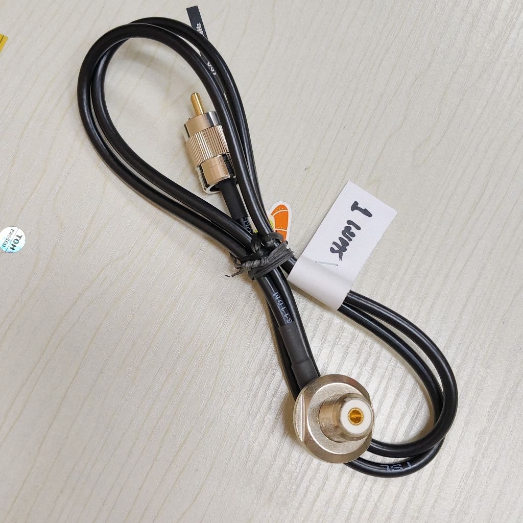 #RG58สายสัญญาณRG58/TSLพร้อมขั้วแจคเม้า+PL259