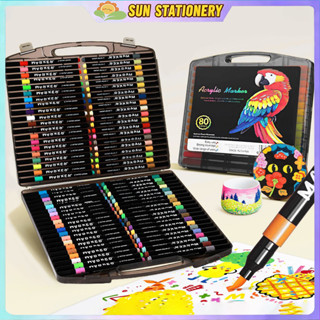 ปากกามาร์กเกอร์อะคริลิค 12/24/36/48/60/80 สี ปากกามาร์กเกอร์…