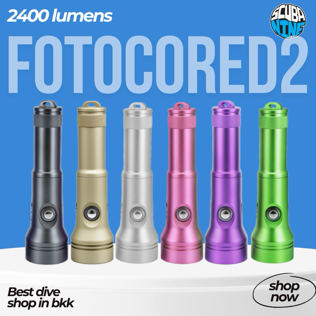 FOTOCORE D2 DIVE TORCH 2400 LM ไฟฉายดำน้ำ 2400 ลูเมน