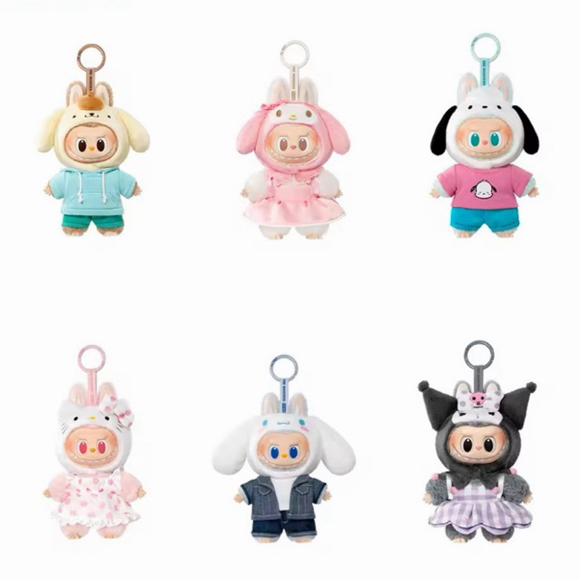 พร้อมส่งจากไทย‼️ แท้💯% THE MONSTERS x Sanrio Characters Series-Vinyl Plush Pendant Blind Box Labubu