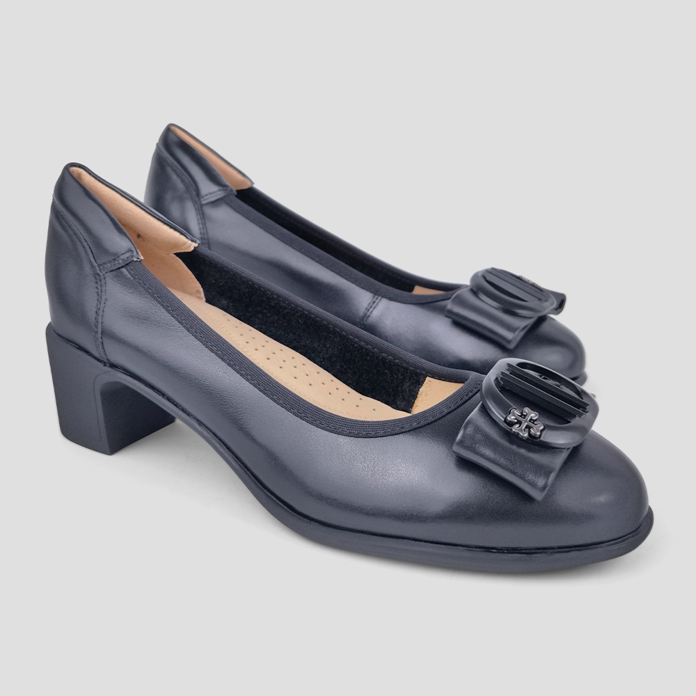TREND รองเท้าหนังแท้/รองเท้าส้นสูง รุ่น KATY ส้น 4.9 CM สี BLACK | รองเท้าคัทชู ผู้หญิง