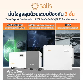 Solis อินเวอร์เตอร์ออนกริด 5kW 1เฟส&3เฟส S6-GR1P5K-S Dual MPPT + DC Switch ในตัว ไม่มีพัดลม เงียบสนิท รับประกัน10ปี