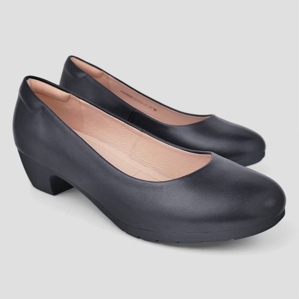 ST.JAMES รองเท้าหนังแท้/รองเท้าส้นเตี้ย ส้น 3.9 CM. รุ่น CLEA-C สี BLACK | รองเท้า ผู้หญิง
