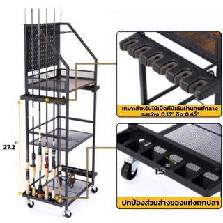 🐟ที่วางคันเบ็ด 4-in-1🐟 ที่วางคันเบ็ดอเนกประสงค์ ที่วางอุปกรณ์ตกปลา ที่วางคันเบ็ดแบบหนา ที่วางอุปกรณ์ตกปลาแบบหลายชั้น