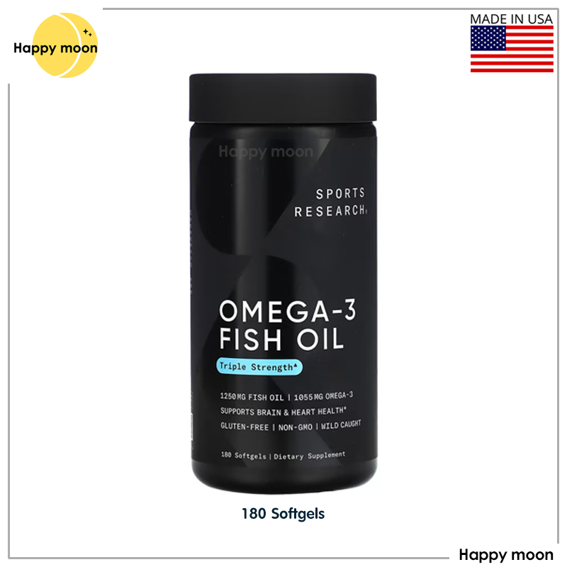 Sports Research, Omega-3 Fish Oil, Triple Strength, 180 Softgels