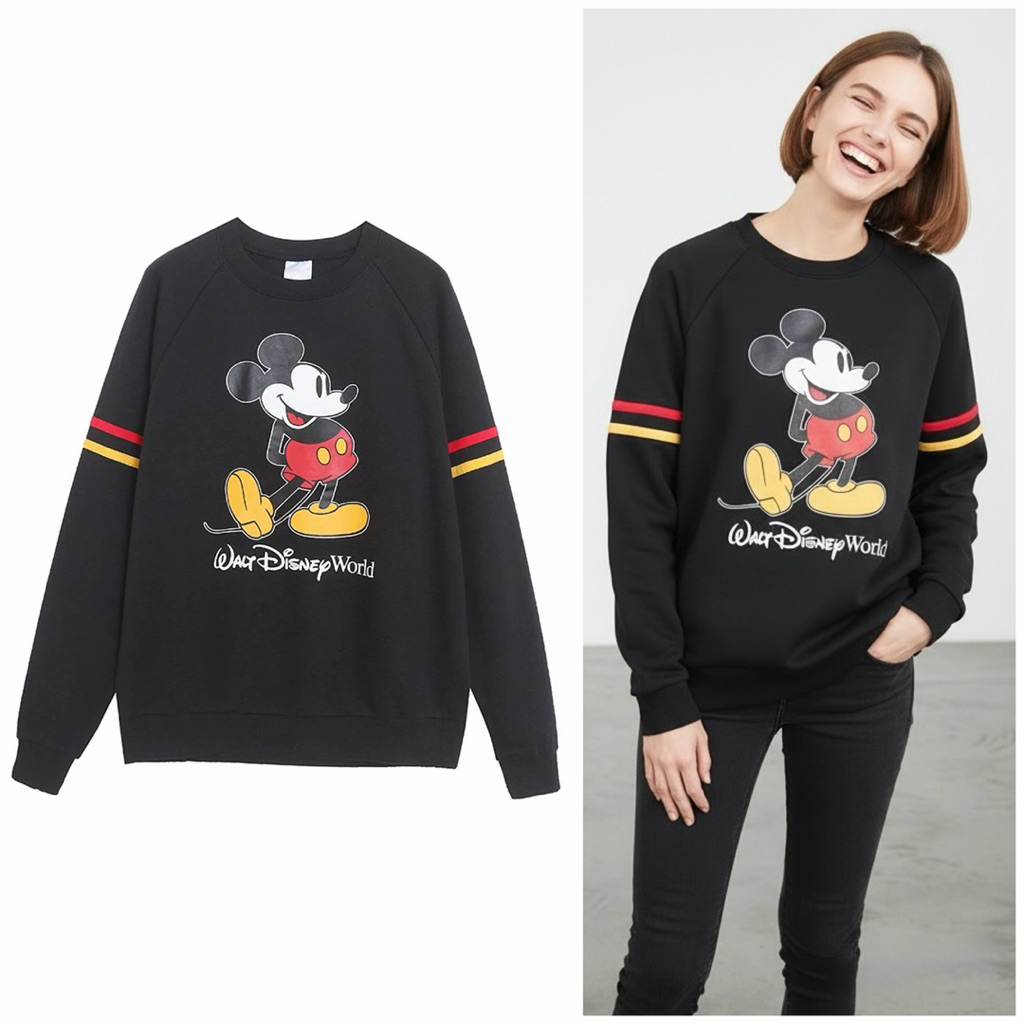เสื้อมิคกี้ สเวตเตอร์ Mickey mouse  sweatshirt baseball งาน♣️Disney♣️ แท้💯 (TS707)
