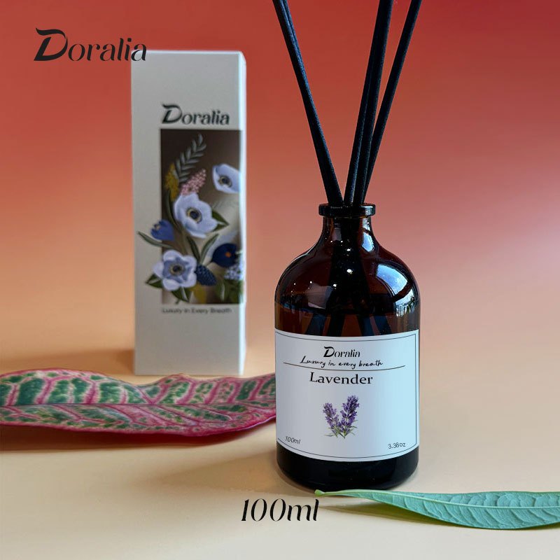 หอมนาน 60 วัน Doralia น้ำหอมปรับอากาศ Reed Diffuser 100 ml ก้านไม้หอม น้ำหอมติดทนนาน น้ำยาหอม อโรม่า