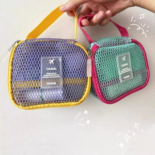 Novvia COD กระเป๋าแต่งหน้าตาข่ายสี กระเป๋าเก็บของ กระเป๋าผ้าตาข่าย น้ำหนักเบา พกพาสะดวก