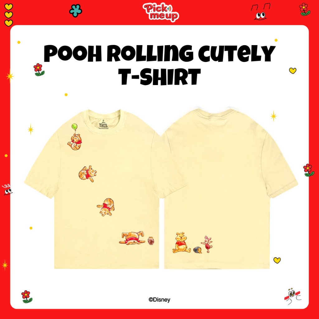 PickMeUp เสื้อยืดลาย Pooh Rolling cutely