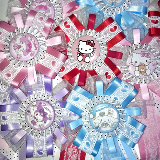 Rosette ribbon - เข็มกลัด + พวงกุญแจ ริบบิ้น 🎀
