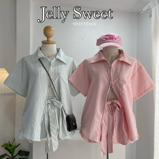 (มีขายแยก) Jelly Sweet ชุดเซ็ตซิป กางเกงขาสั้นบอลลูนผูกโบว์ล…