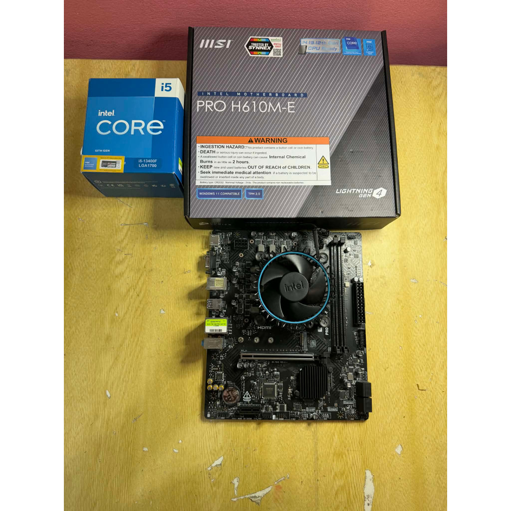 ขายชุดCPU,MBมือสอง INTEL CORE I5-13400F,MSI PRO H610M-E DDR5