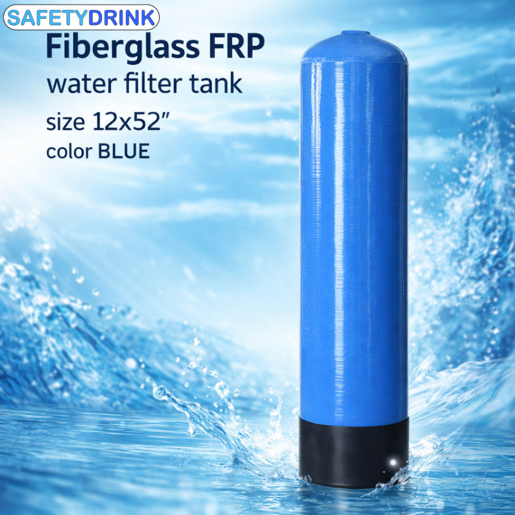 ถังกรองน้ำไฟเบอร์ FRP Water filter tank ขนาด 12 x 52" (BLUE)