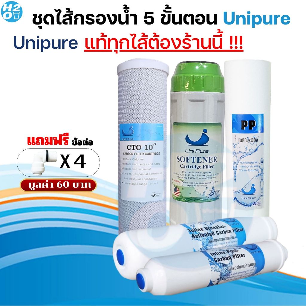 ชุดไส้กรองน้ำดื่ม ไส้กรองน้ำ Uni pure 5 ขั้นตอน แบบ3-5ไส้ ยูนิเพียว Unipure ครบชุด(ไม่ผสมยี่ห้ออื่น) รูปที่ 4