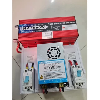 ชุดนอนนา 1600w 12v. อินเวอร์เตอร์ Pure sine Waveแท้ ชุดคอนโทรลชาร์จMpptแท้25A