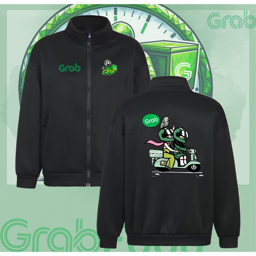 2026 new Grab Team Hoodie Jacket  Comfortable Zip-Up Sweatshirt  เสื้อฮู้ดมีซิป Grab งานผ้านุ่ม