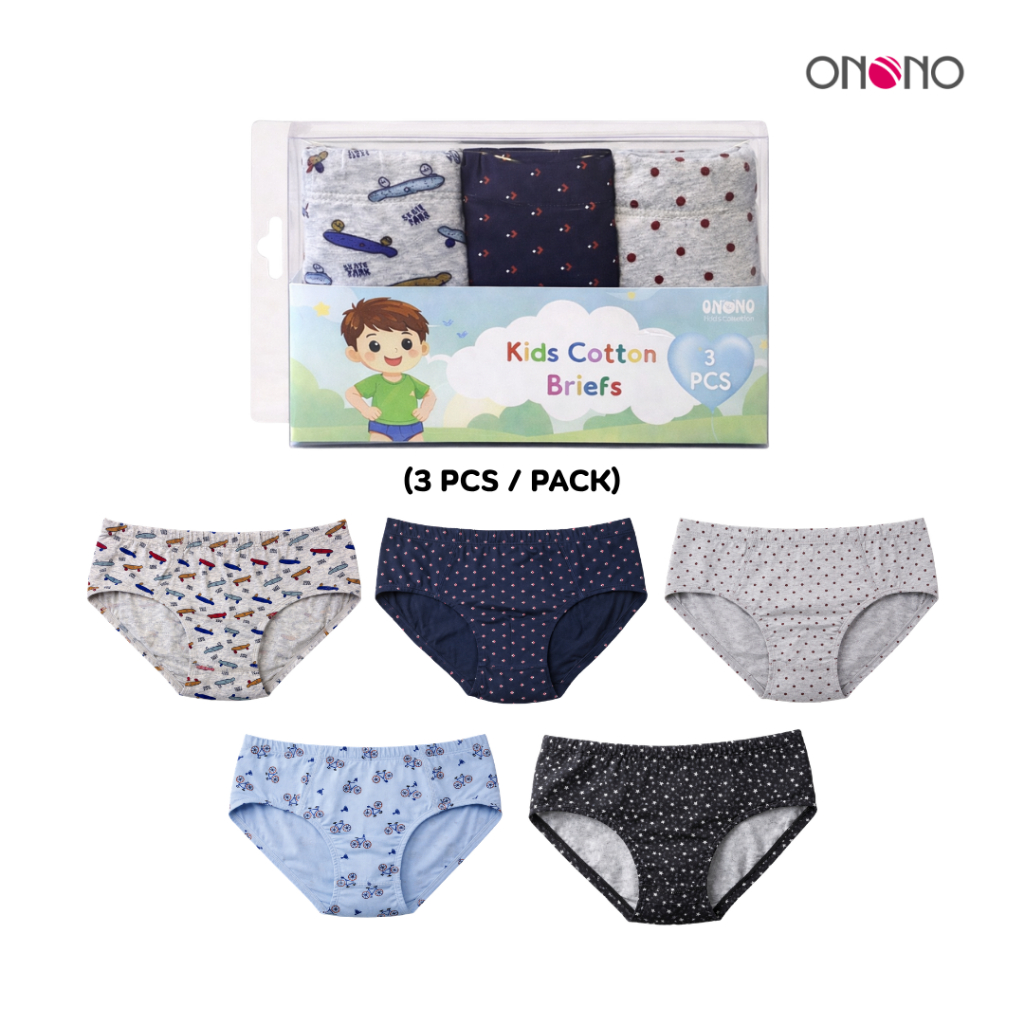 ONONO กางเกงชั้นในเด็กชาย (แพ็ค3ชิ้นคละลาย) รุ่น MU4050
