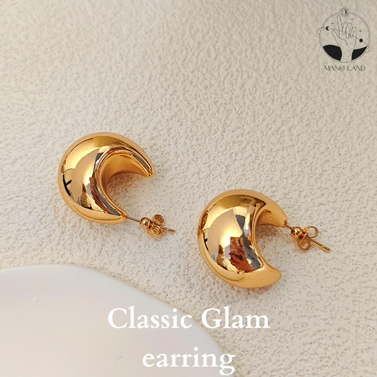 MNL ต่างหู Classic Glam สีทอง สายฝอ เรียบหรู ลุคอินเตอร์ ดูแพง หรูคม สไตล์เซเลบ ทุกสไตล์ แมทช์ทุกลุค เด่นสะดุดตา ออกงาน