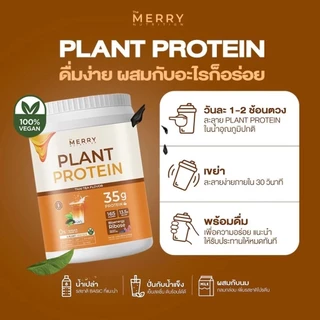 Merry Plant Protein โปรตีนพืช 5 ชนิด : รส Thai Tea Flavor 1 กระปุก 2.3lb. / 1,050g. [ 20 Servings ]