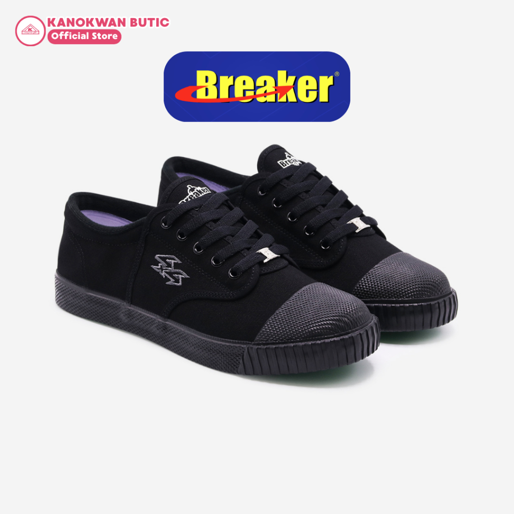 Breaker รองเท้าผ้าใบนักเรียนเบรกเกอร์ Breaker 4x4 สีดำ (Black)