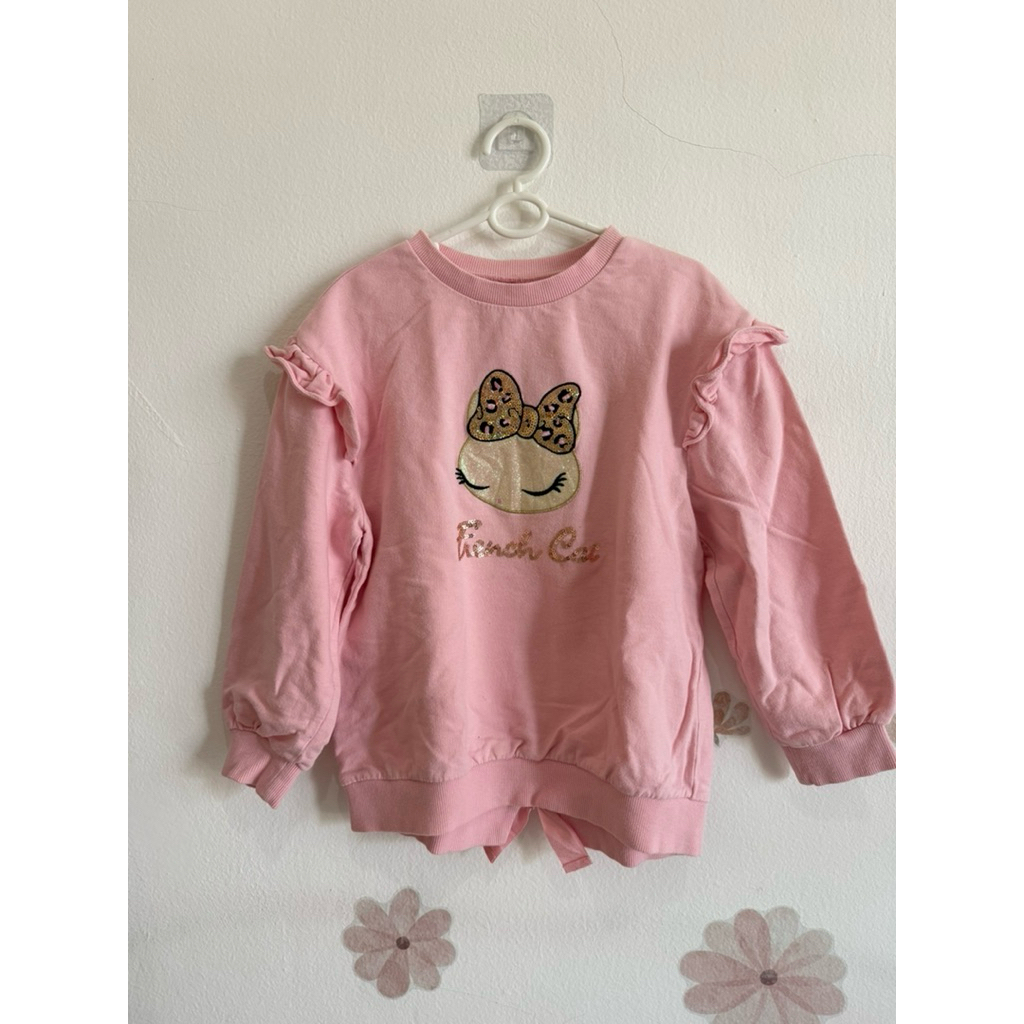 Girl Light Pink Sweater_Franch Cat Size 7-8Y
