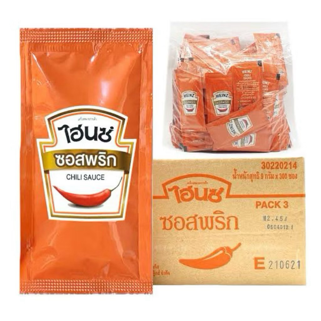 HEINZ ไฮนซ์ ซอสพริก น้ำหนักสุทธิ 9 กรัม x 100 ซอง