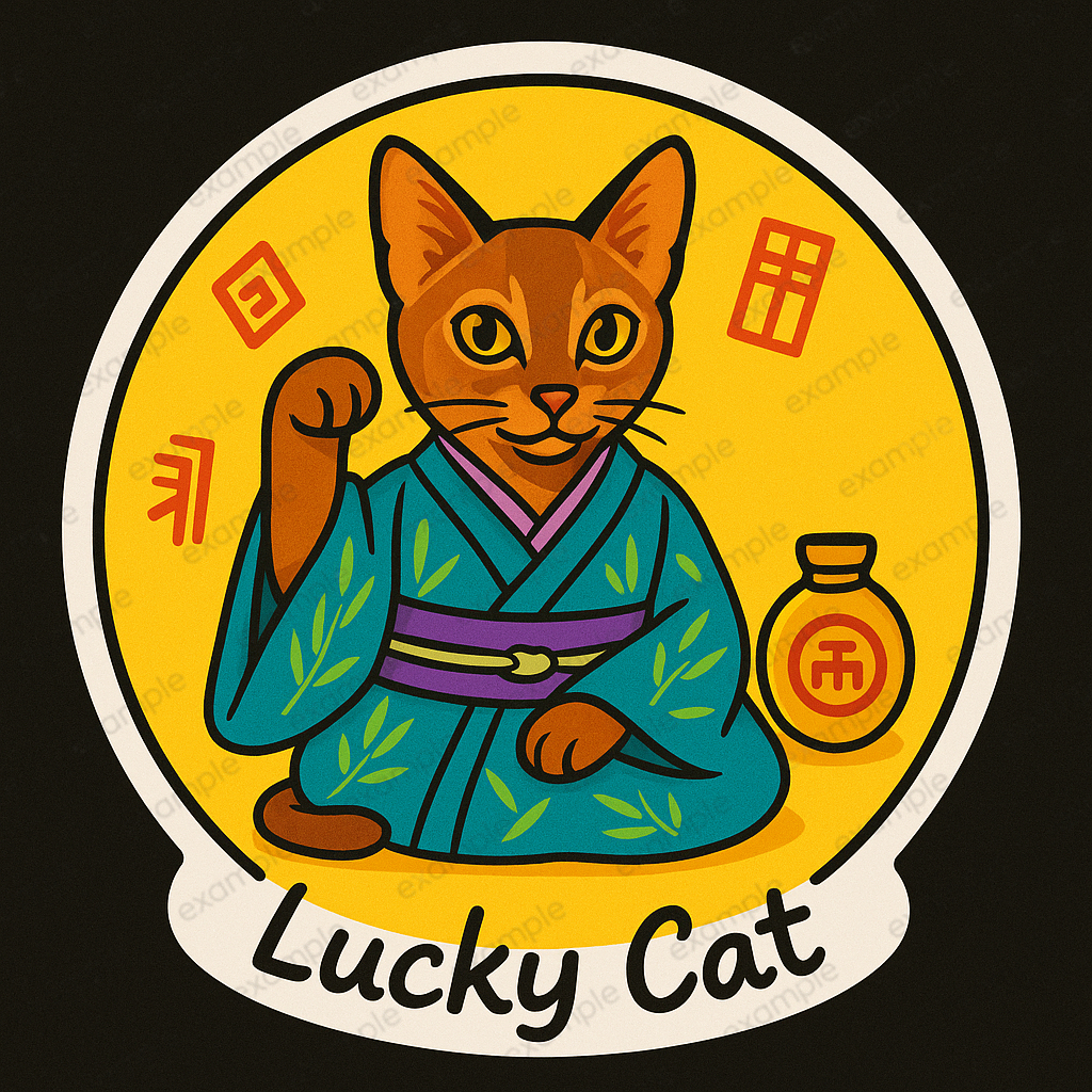 สติ๊กเกอร์ ติดรถ สติ๊กเกอร์กันน้ำ Cat แมว YTCAC17 Abyssinian ยันต์แมวเรียกเงิน แบบญี่ปุ่น ค้าขาย ร่ำ