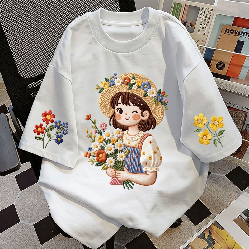 FXC26 เสื้อยืดคอตตอนแท้100% เนื้อผ้านุ่ม ใส่สบาย ระบายอากาศดี ลายพิมพ์ลักษณะคล้ายงานปัก แต่ไม่ แทงผิว ใส่สบาย ให้ลุคเหมื
