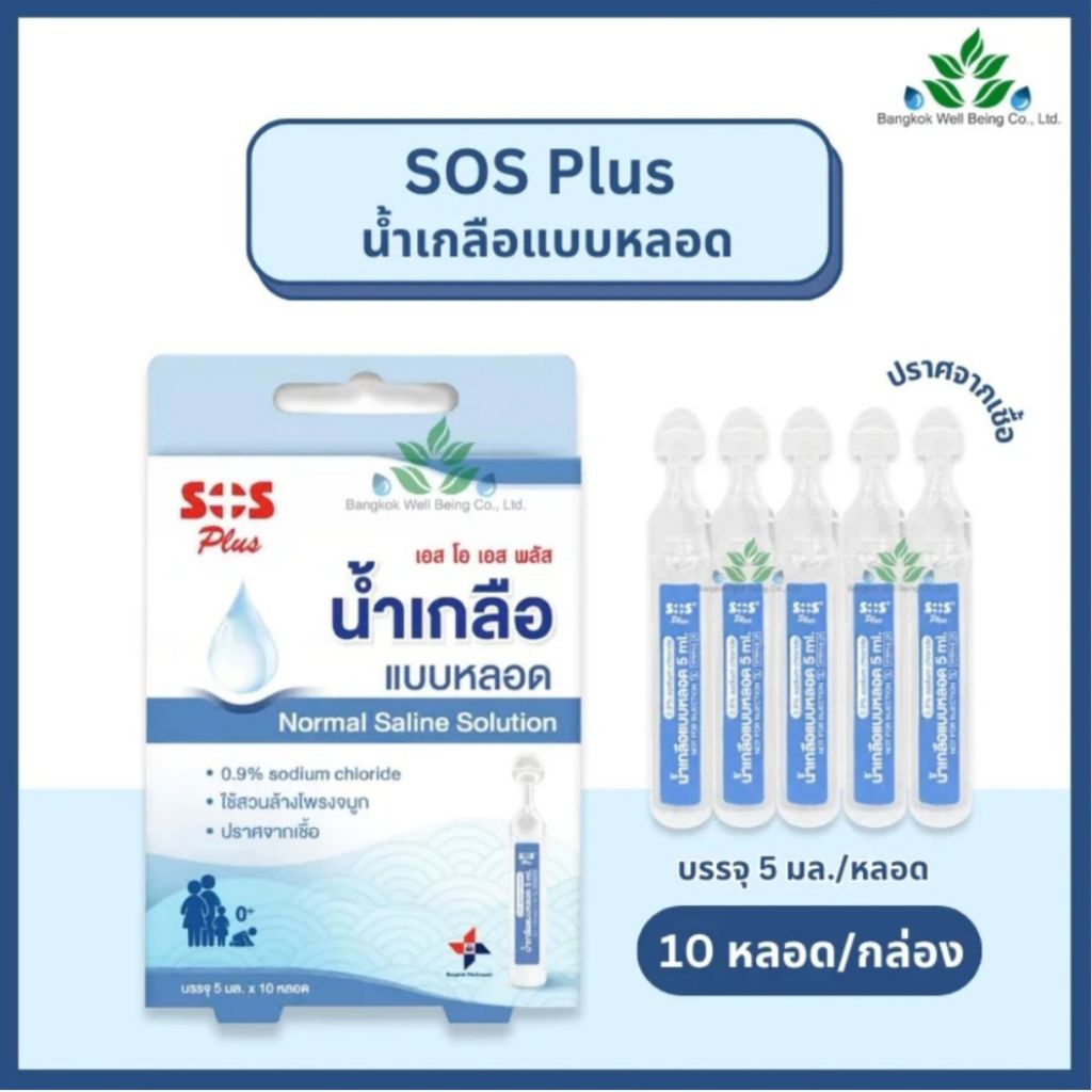 SOS Plus Normal Saline น้ำเกลือล้างจมูก แบบหลอด