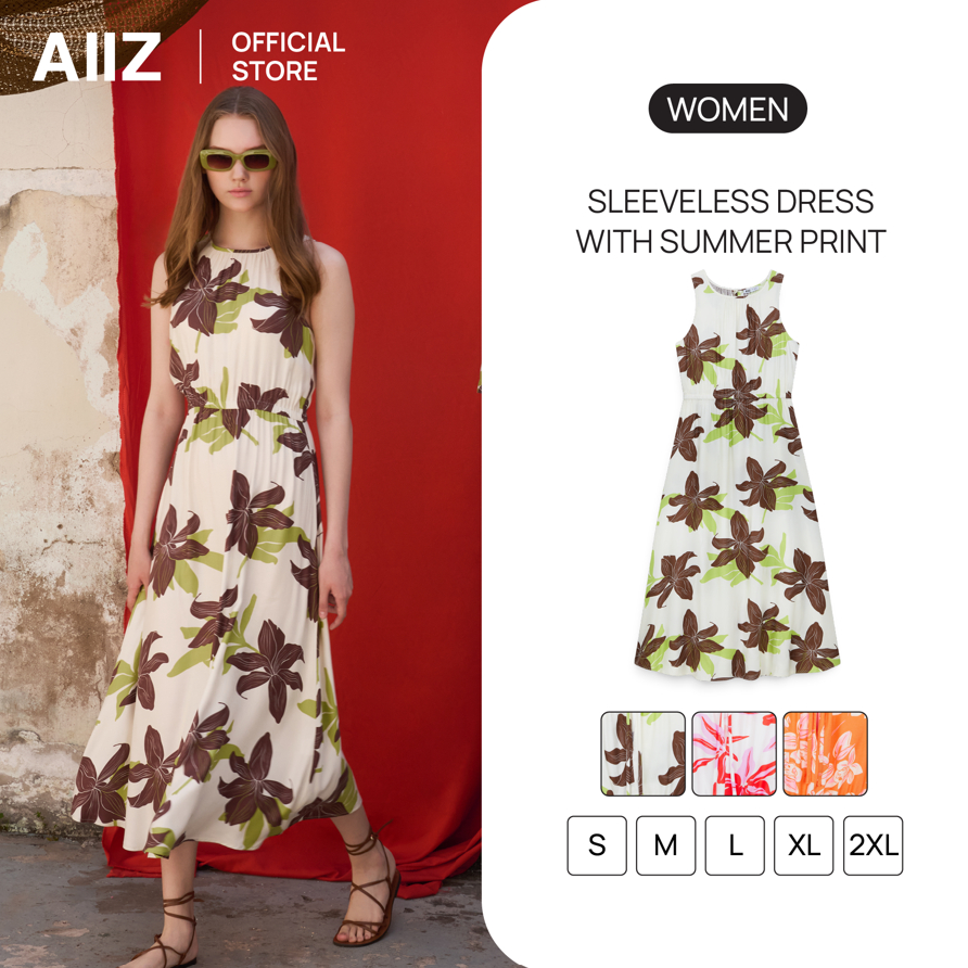 AIIZ (เอ ทู แซด) - AIIZ เดรสผู้หญิงแขนกุดพิมพ์ลายซัมเมอร์