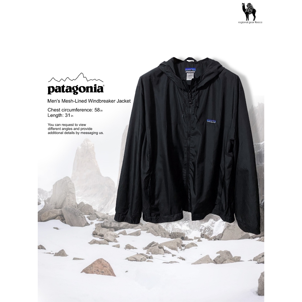 เสื้อ กันลม กันหนาว Patagonia แท้ Men's Mesh-Lined Windbreaker Jacket