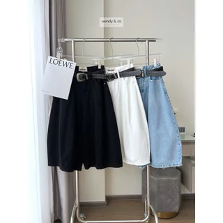 📍พร้อมส่ง📍Pumkins Short Jeans A927กางเกงยีนส์ทรงฟักทองขา9ส่วนสุดเก๋ มาพร้อมเข็มขัดหนังตอกหมุดอย่างดี Tag Darim🇰🇷