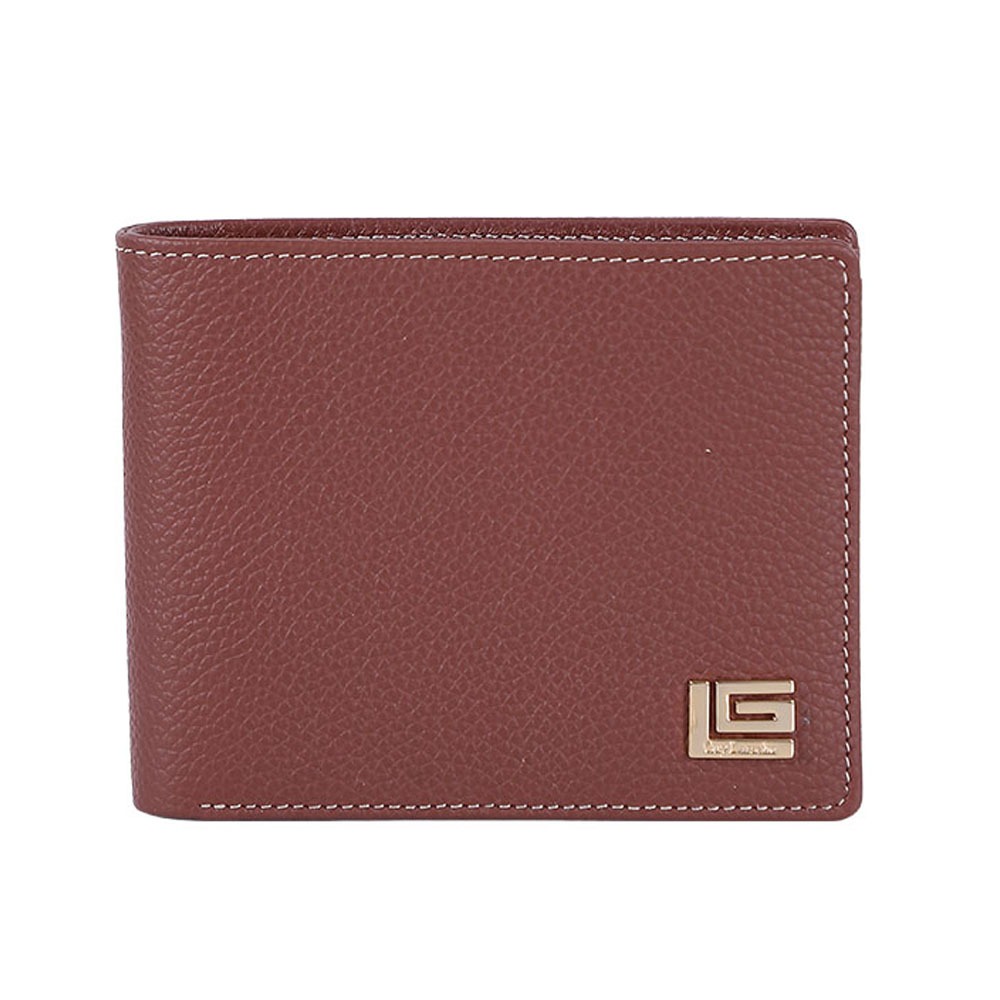 กระเป๋าสตางค์หนัง Maison Solf พับสั้น 3 ทาง ลายลิ้นจี่ สีน้ำตาล รุ่น AGP07433W5BRW