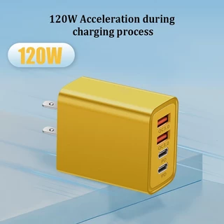 หัวชาร์จเร็ว หัวชาร์จ PD120W Fast Charger Adapter หัวชาร์ทไฟ 5V/3.1A ที่ชาร์จแบต 2PD+2USB อแดปเตอร์ชาร์จได้ 4 พอร์