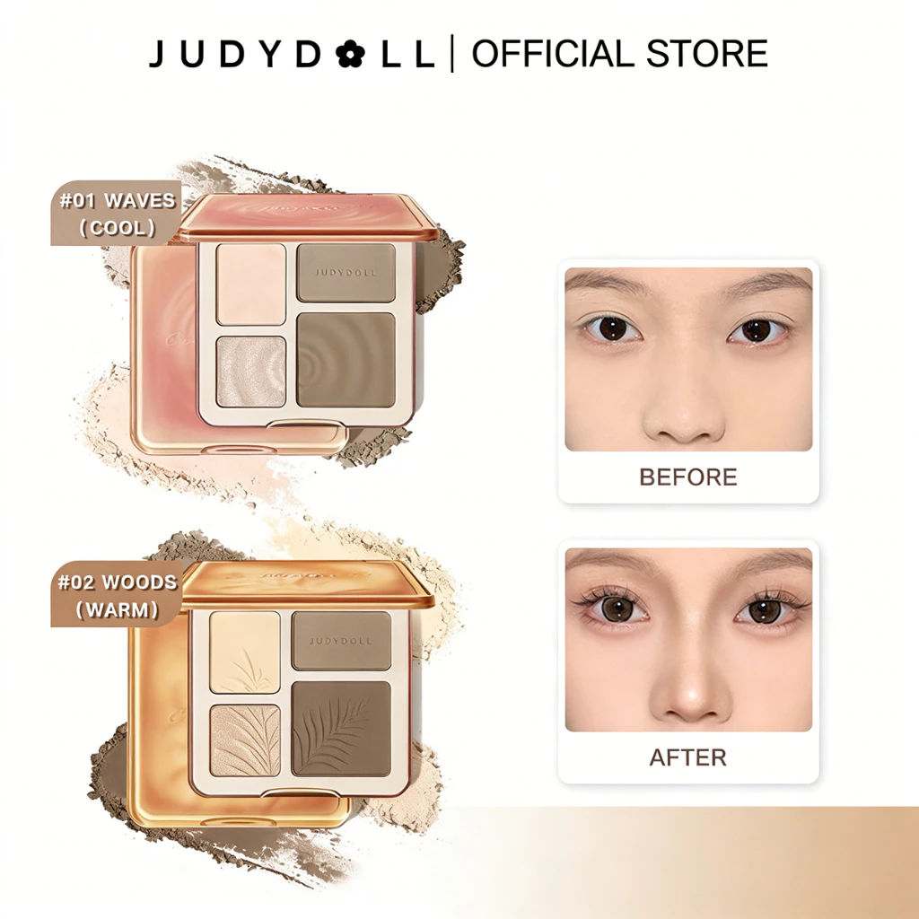 Judydoll พาเลท 3in1 Blush Highlight Contour เนื้อเนียนติดทน