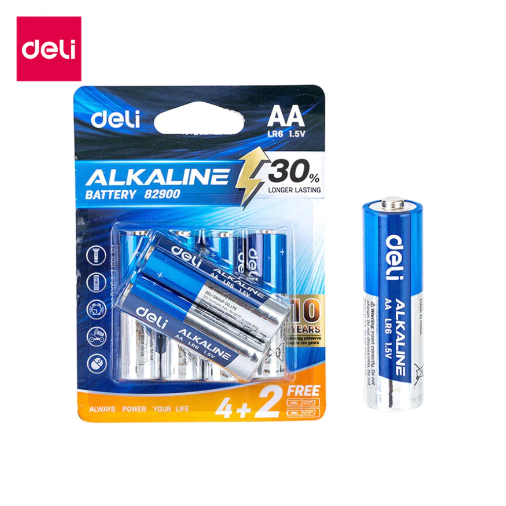 Deli ถ่าน ความจุสูง AA LR6 / AAA LR03 ถ่าน 1.5V ใหม่ ของแท้ ถ่านไฟฉายอัลคาไลน์ Alkaline Battery