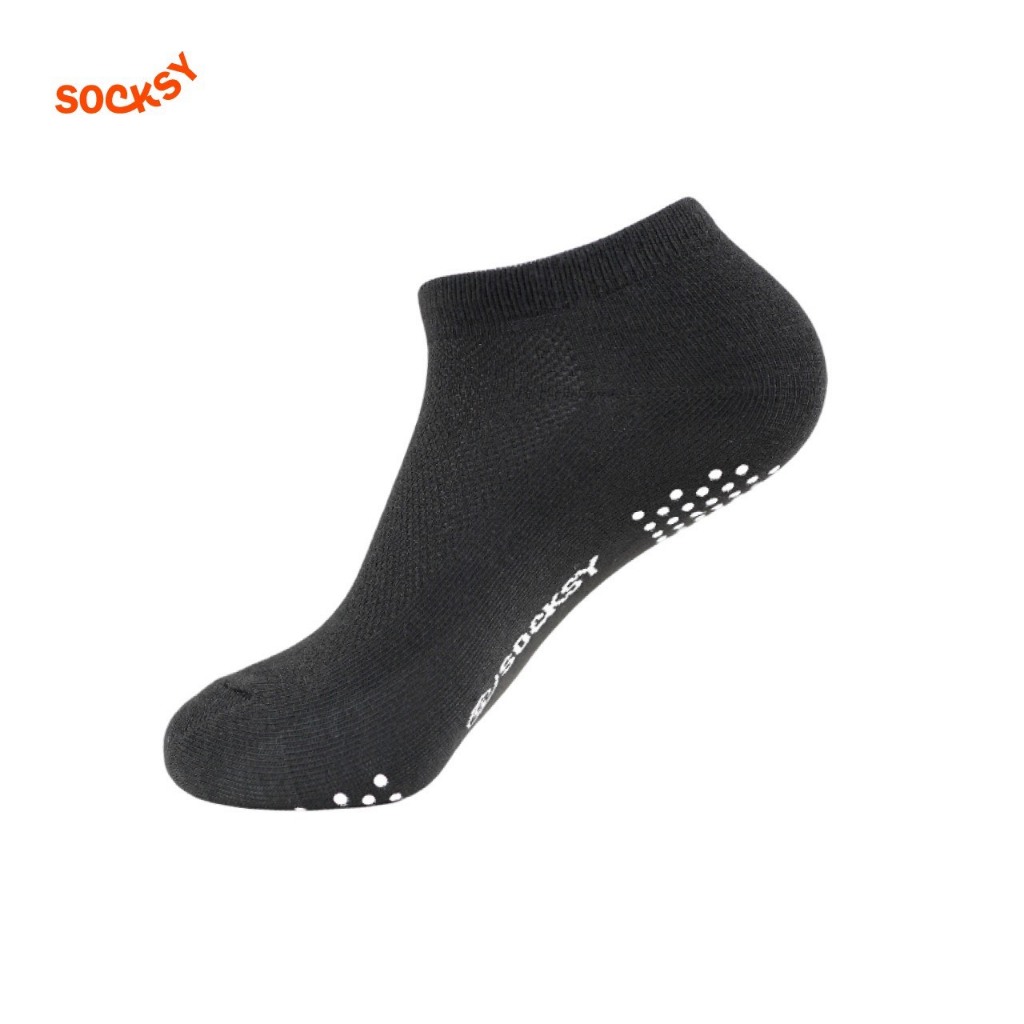 Socksy ถุุงเท้าทำงานข้อสั้น มีปุ่มกันลื่น บริเวณหน้าเท้า และ ส้นเท้า ไม่อับ รุ่น PJ/1 (แพ็ค 6 คู่)