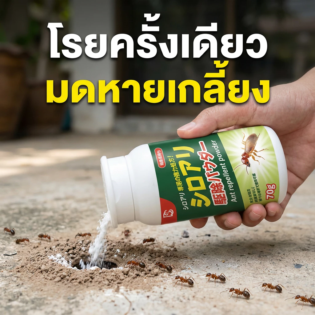ผงกำจัดมด กำจัดมดเร็ว ป้องกันยาวนาน สูตรมีประสิทธิภาพ ปลอดภัย เป็นมิตรกับสิ่งแวดล้อม 70 กรัม