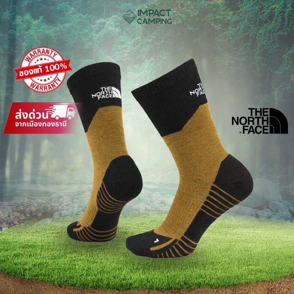 THE NORTH FACE ถุงเท้าเดินป่า HIKING CREW SOCK ขนแกะ อุ่น ลดกลิ่น