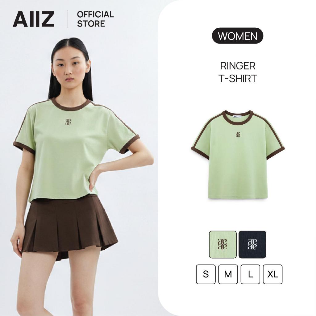 AIIZ (เอ ทู แซด) - AIIZ เสื้อยืดผู้หญิงแขนสั้น AIIZ Women’s Ringer T-Shirt