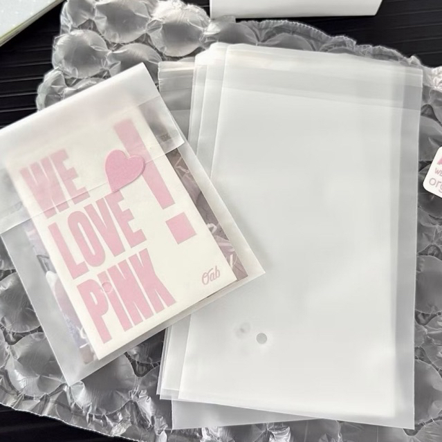 🤍(new)พร้อมส่ง!ถุงฝากาวสีขุ่น แพค10ชิ้น กันน้ำ ขนาด12*18cm แพคการ์ด ใส่สินค้า