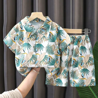 ชุดฮาวายเด็ก ชุดเชิ้ตเด็ก ใส่เที่ยว ผ้านุ่มใสใส่บาย สไตล์แฟชั่น ไซส์80-150