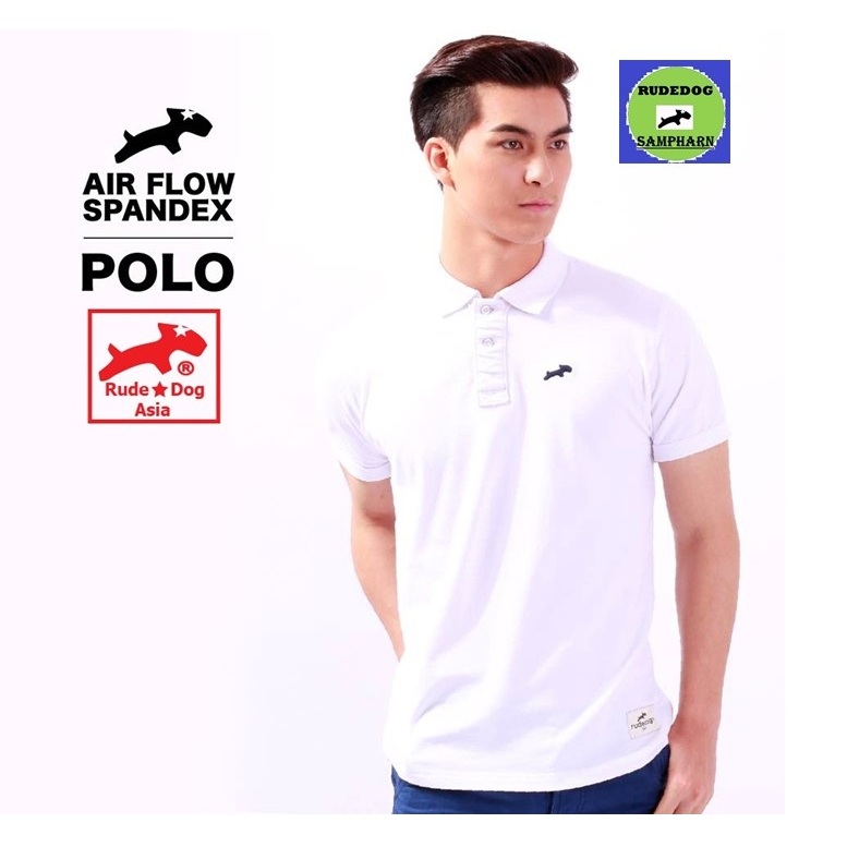 Rudedog  เสื้อโปโล  ชาย Signature สีขาว