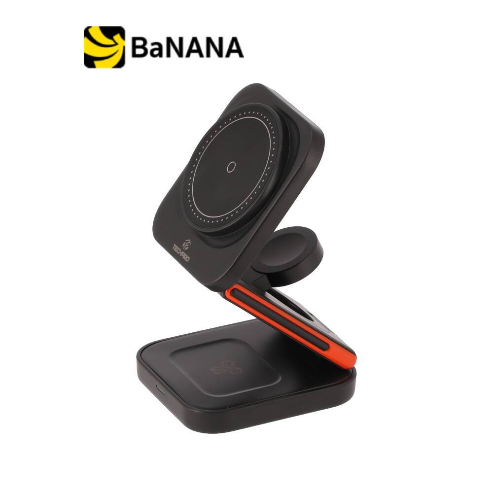 ที่ชาร์จไร้สาย TECHPRO Foldable 3 in 1 Magnetic Black by Banana IT