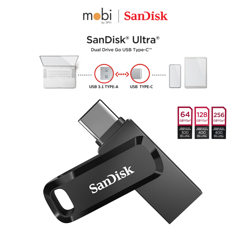 SanDisk Fashdrive Ultra Dual Drive Go (64GB | 128GB | 256GB) แฟลชไดร์ฟ รุ่น SDDDC3