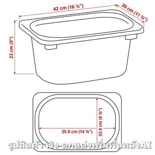 IKEA TROFAST กล่องเก็บของ ใหญ่42x30x23 ซม. เล็ก42x30x10 ซม. กล่องและฝาปิด