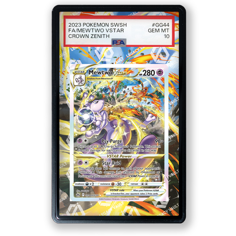 486-(โปรดอ่านรายละเอียดและภาพหน้าสุดท้าย) - Full Art PSA Mewtwo VSTAR #GG44 Crown Zenith / #221 VSTA