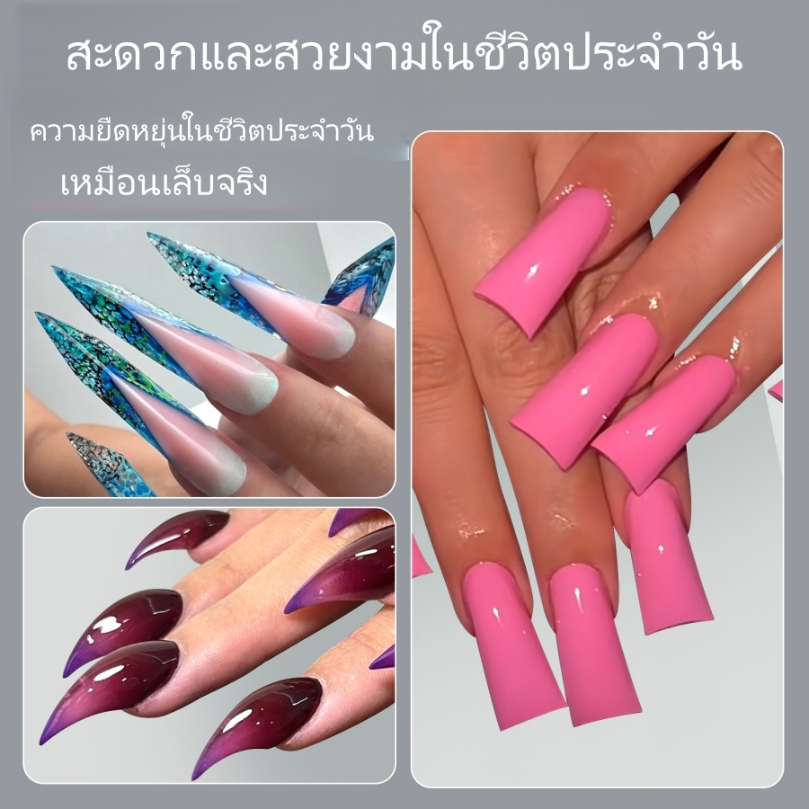ปลอมเล็บคริสตัล 160 ชิ้น แม่พิมพ์ขยายเล็บยูวี ไม่มีกระดาษรอง ทรงเล็บกรงเล็บมังกร ต่อเล็บเร็ว ราคา ถูกที่สุด ดีลบีเคเค แกลเลอรีภาพที่ 3