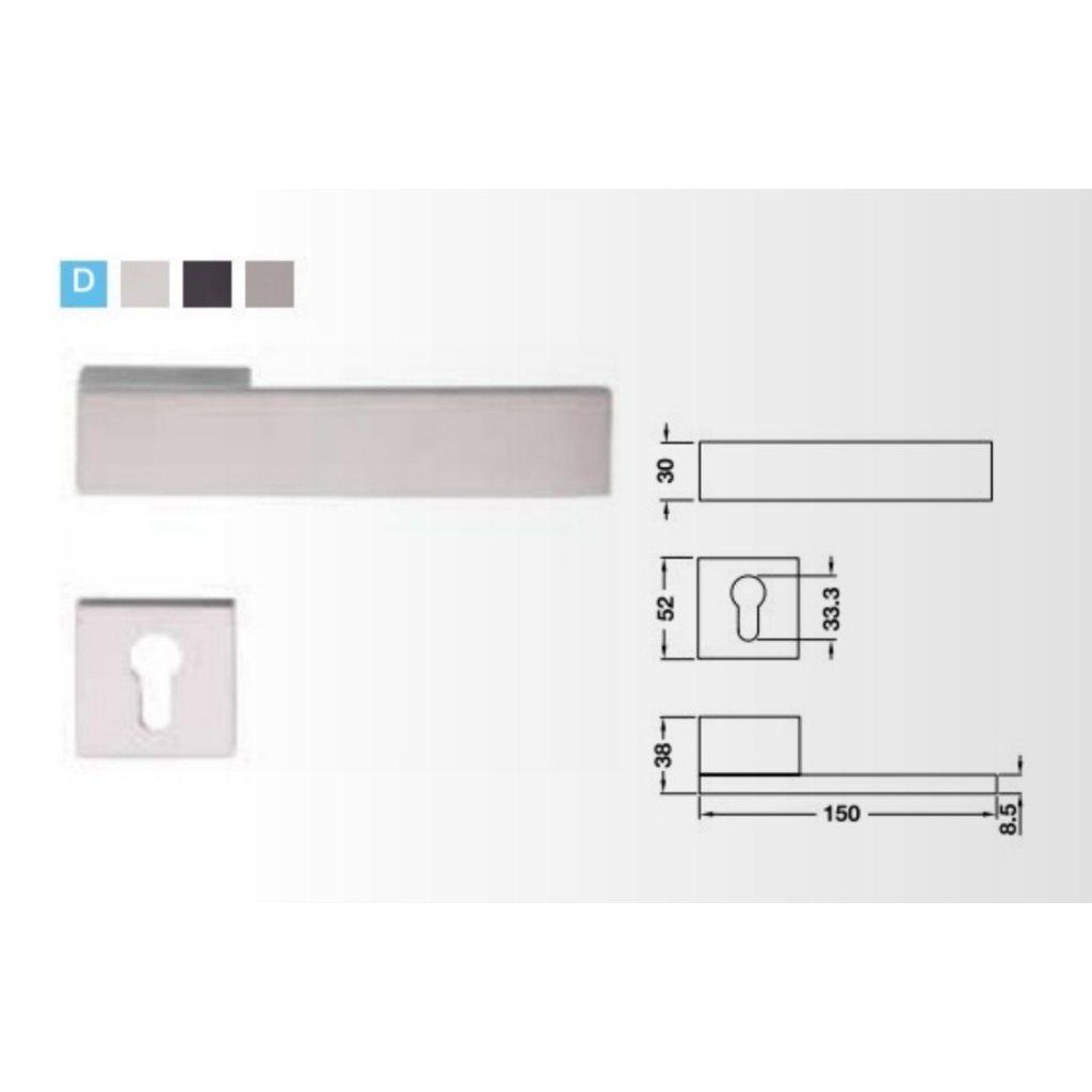 489.11.054 Zinc alloy lever handle set - harmony range ชุดมือจับก้านโยกประตูซิงค์อัลลอยด์ รุ่นฮาโมนี